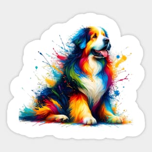 Vibrant Hovawart in Colorful Paint Splash Art Sticker